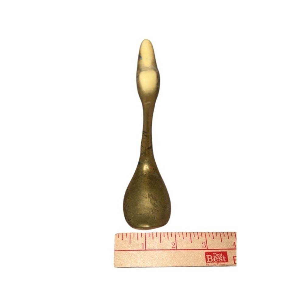 Vintage Brass Swan Figurine Gold Mid-Century Modern Tabletop Decor Classic retro - Picture 7 of 8